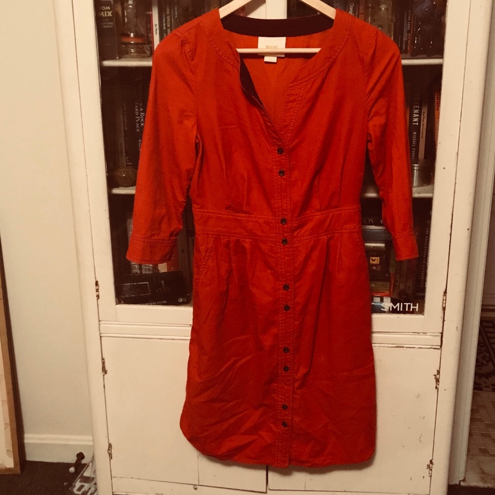 Maeve deep orange dress